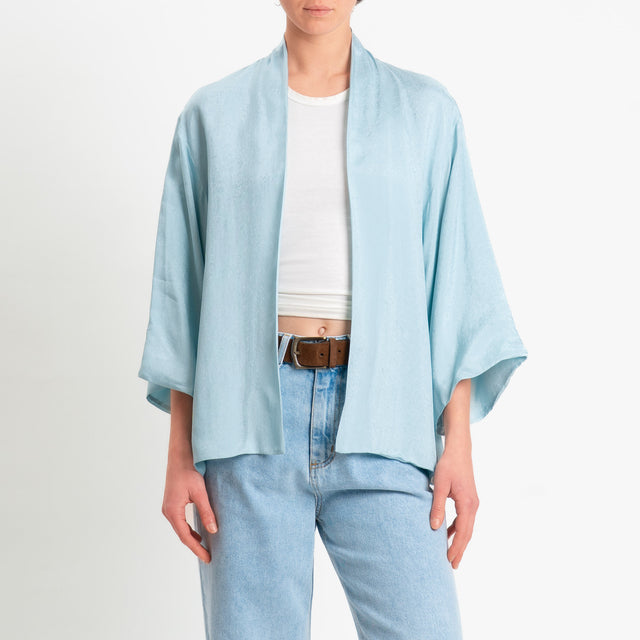 Wu'side-Kimono in viscosa - cielo