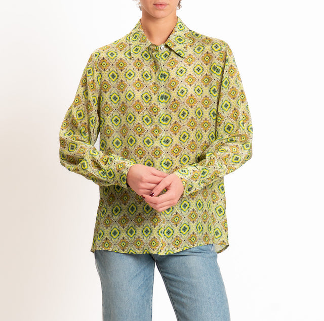 Wu'side-Camicia fantasia - optical lime/olio/verde