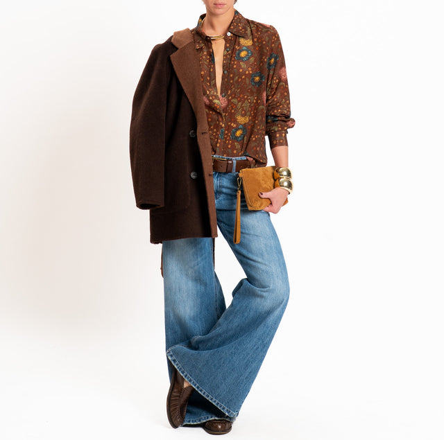 Wu'side-Camicia fantasia - floreale moro/militare/ottanio