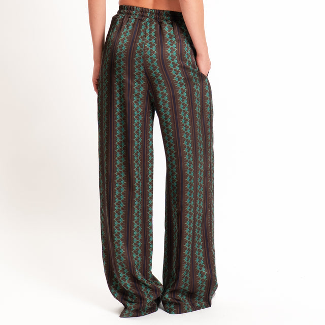Wu'side-Pantalone fantasia con coulisse - moro/blu/ottanio