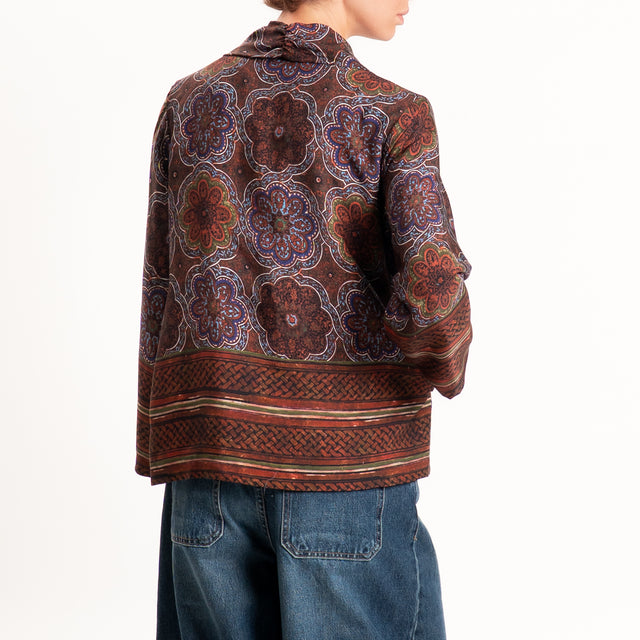Wu'side-Kimono fantasia arabesque - marrone/blu/militare