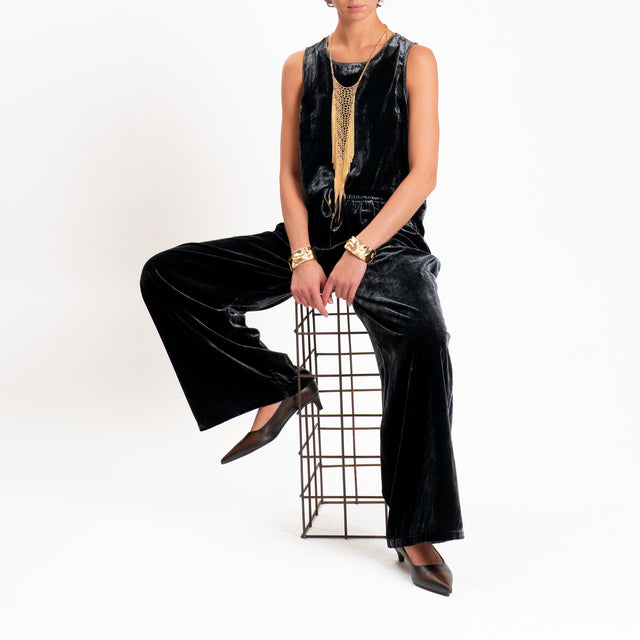 Wu'side-Top velluto ciniglia - piombo