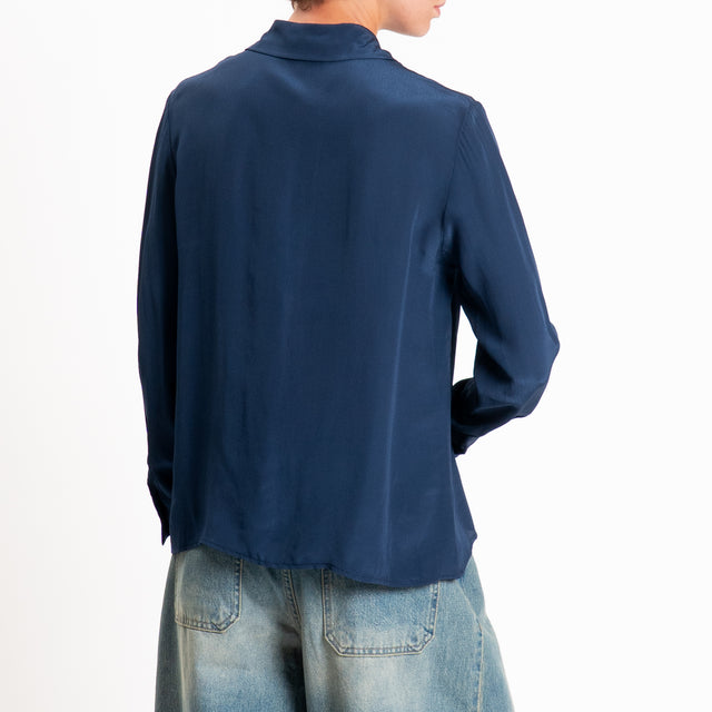 Wu'side-Camicia in viscosa - blu