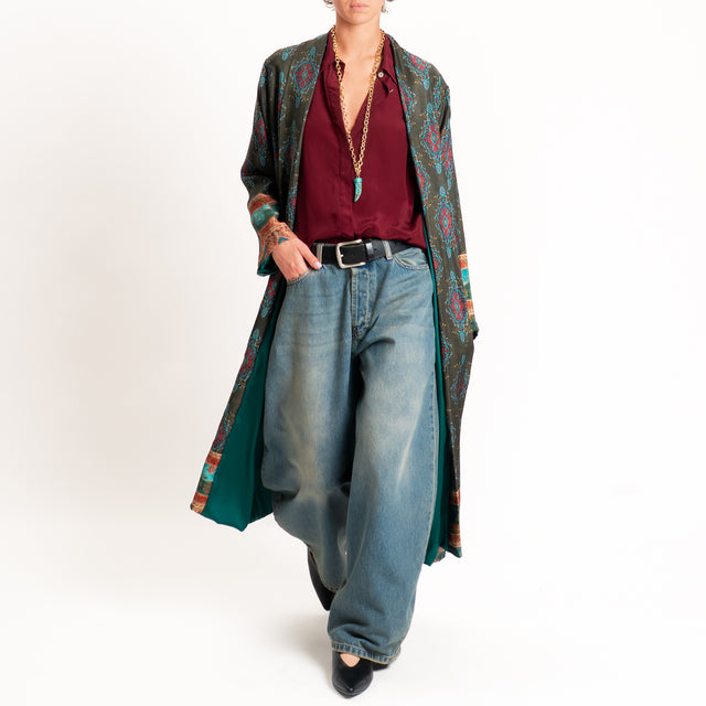 Wu'side-Camicia in viscosa - Bordeaux
