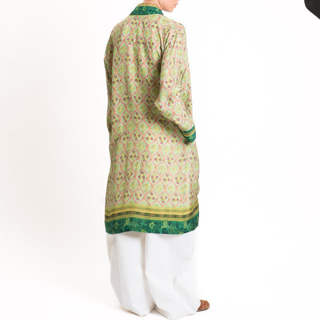 Wu'side-Kimono lungo fantasia - menta/verde/bubble