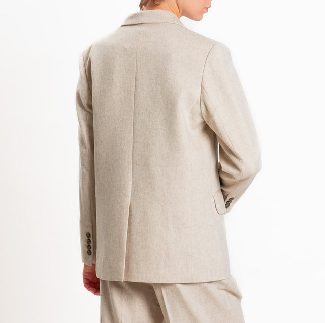 Wu'side-Double-breasted wool/cashmere jacket - ivory