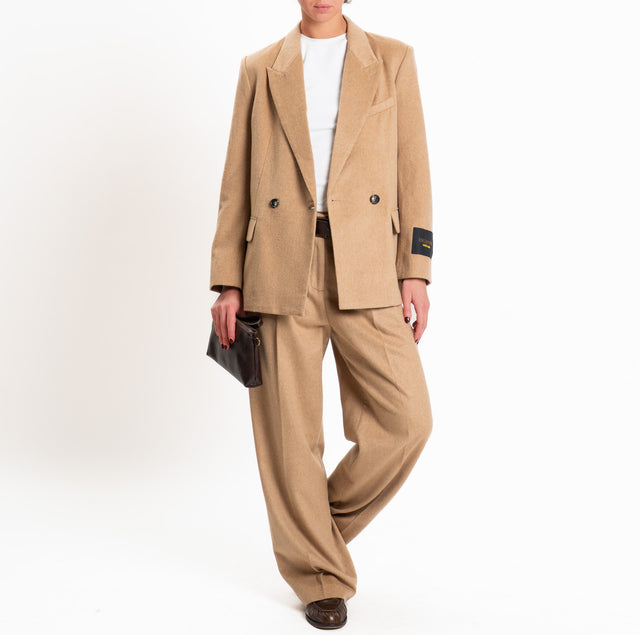 Wu'side-Giacca doppiopetto lana/cashmere - camel
