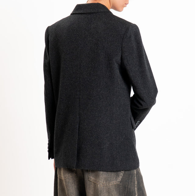 Wu'side-Giacca doppiopetto lana/cashmere - nero