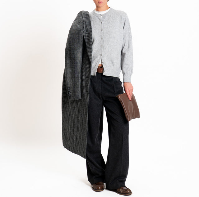 Wu'side-Pantalone con pinces lana/cashmere - nero