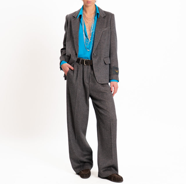 Wu'side-Pantalone resca misto lana - moro