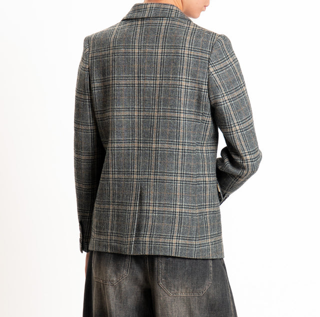 Wu'side-Giacca scozzese 100% lana - grigio/nero