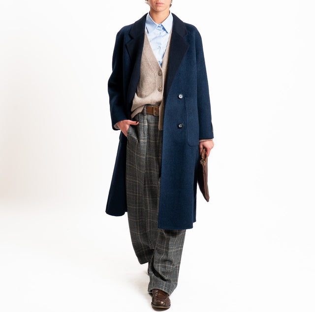 Wu'side-Pantalone scozzese 100% lana - grigio/nero