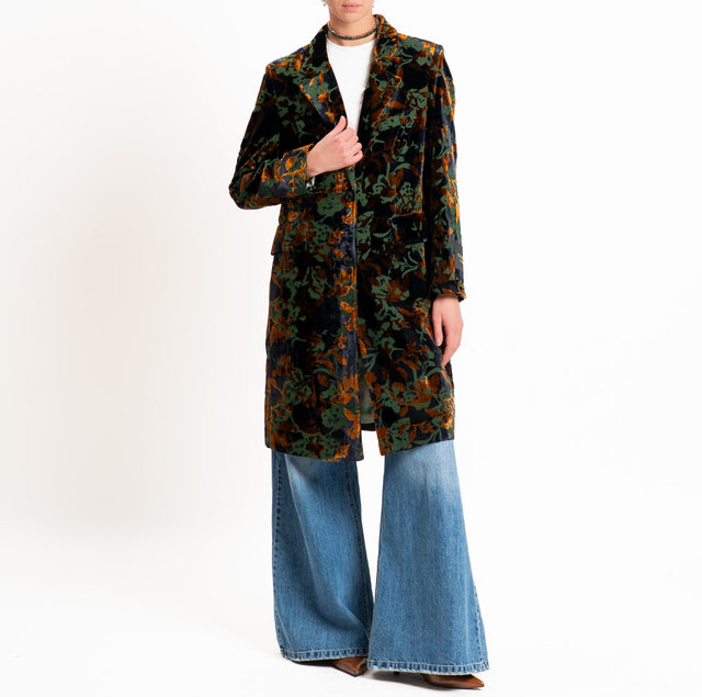 Wu'side-Cappotto devoré spacco dietro - bronzo/nero