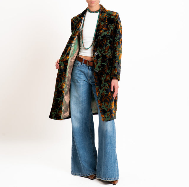 Wu'side-Cappotto devoré spacco dietro - bronzo/nero