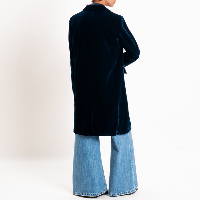Wu'side-Cappotto velluto ciniglia - blu