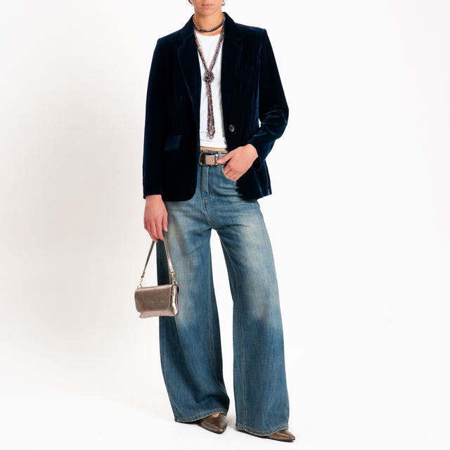 Wu'side-Giacca velluto ciniglia - blu