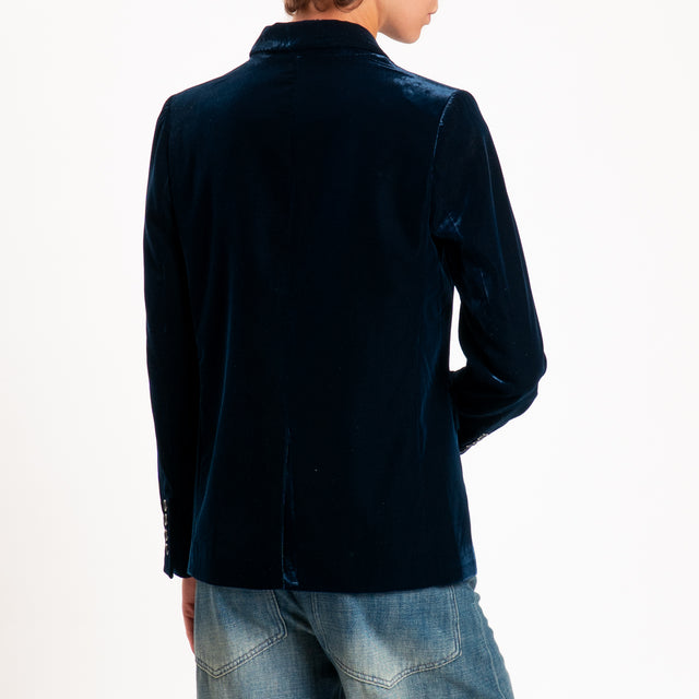 Wu'side-Giacca velluto ciniglia - blu