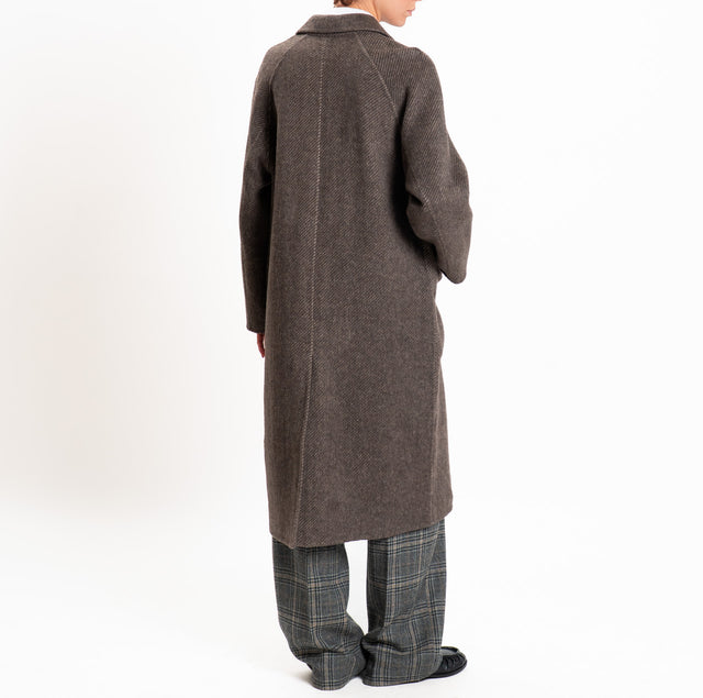Wu'side-Cappotto DOUBLE FACE misto lana - marrone