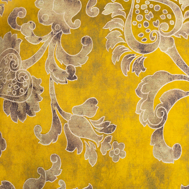 Wu'side-Kimono lungo damascato misto lana - senape/moro