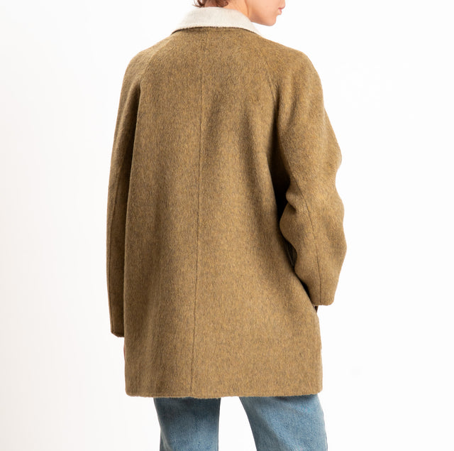 Wu'side-Cappotto DOUBLE FACE 100% lana - beige/avorio