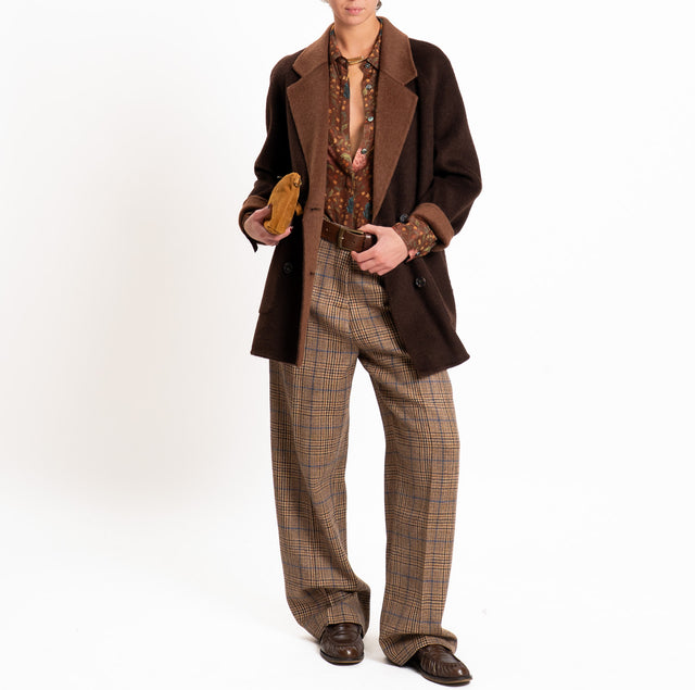 Wu'side-Cappotto DOUBLE FACE 100% lana - moro/choco