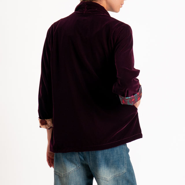 Wu'side-Kimono corto velluto ciniglia - Bordeaux