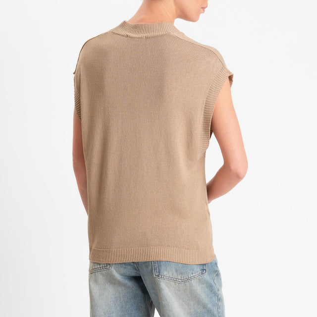 Zeroassoluto-Gilet scollo v - beige