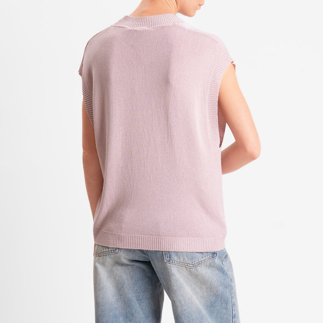 Zeroassoluto-Gilet scollo v - pink