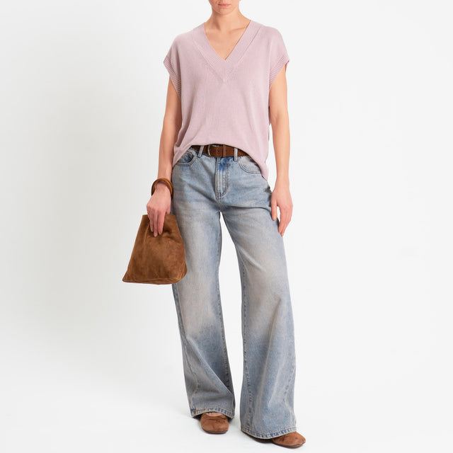 Zeroassoluto-Gilet scollo v - pink