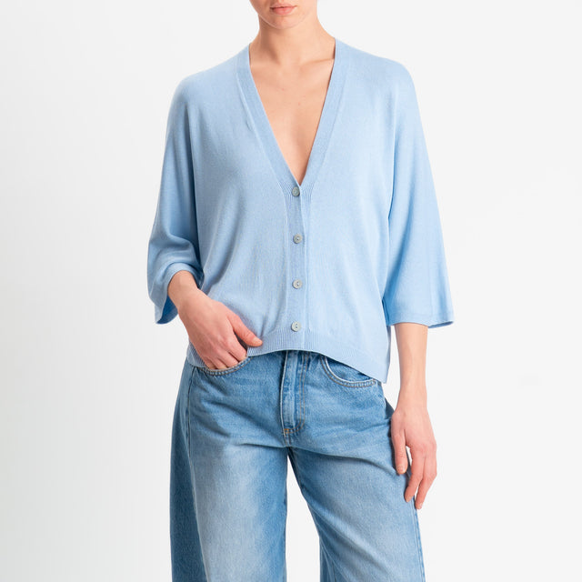 Zeroassoluto-Cardigan scollo v - sky