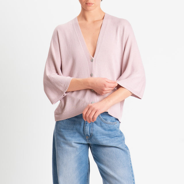 Zeroassoluto-Cardigan scollo v - pink