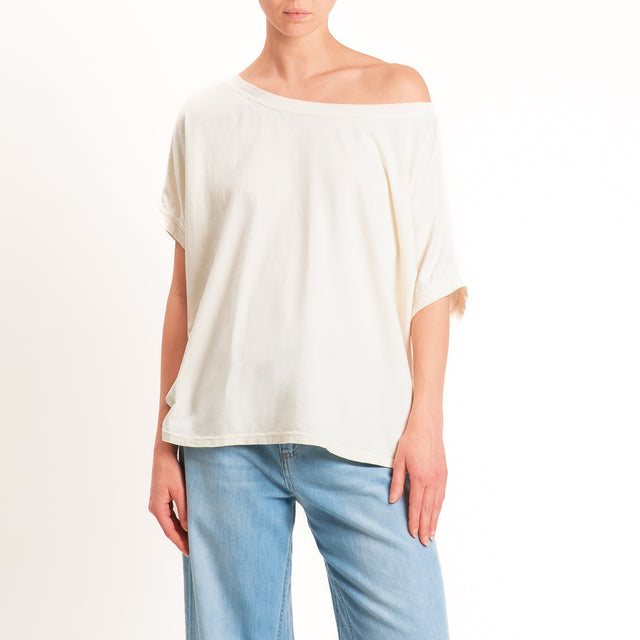 Zeroassoluto-T-shirt scatola in cotone - burro