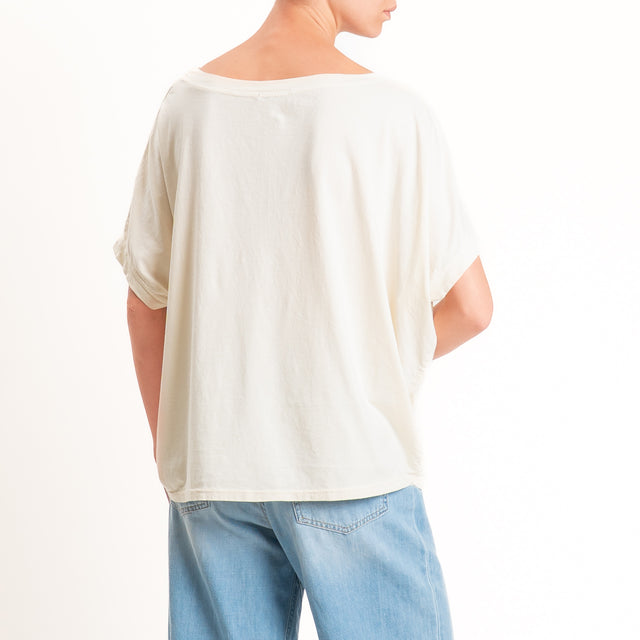 Zeroassoluto-T-shirt scatola in cotone - burro