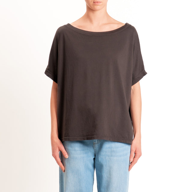 Zeroassoluto-T-shirt scatola in cotone - choco