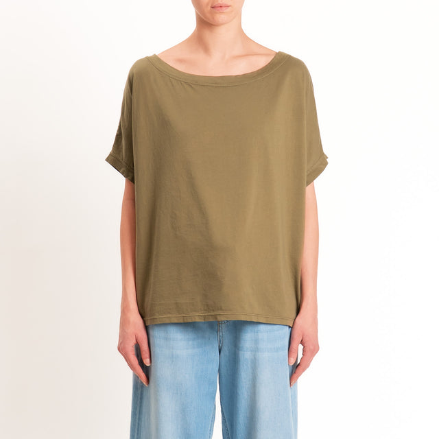 Zeroassoluto-T-shirt scatola in cotone - kaki