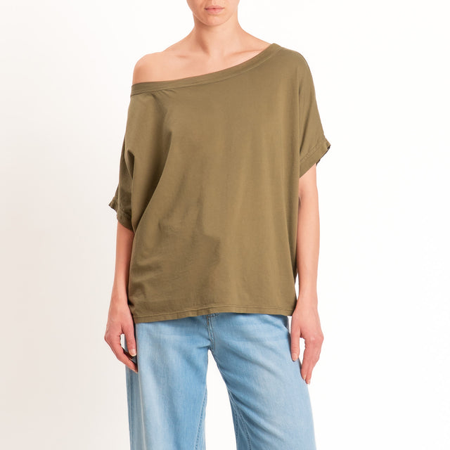 Zeroassoluto-T-shirt scatola in cotone - kaki