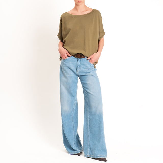 Zeroassoluto-T-shirt scatola in cotone - kaki