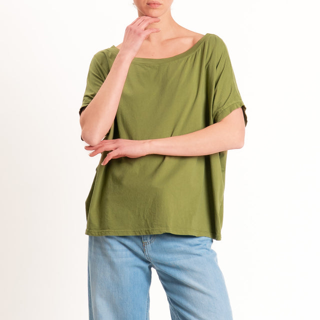Zeroassoluto-T-shirt scatola in cotone - olive