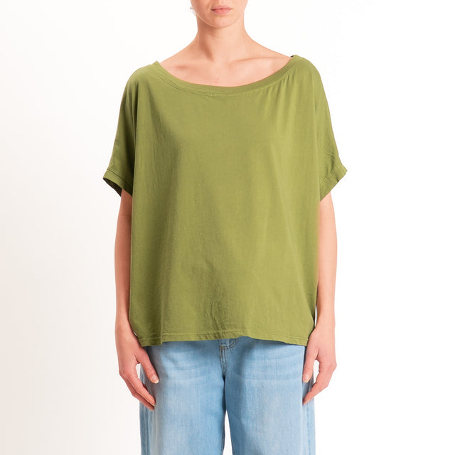 Zeroassoluto-T-shirt scatola in cotone - olive