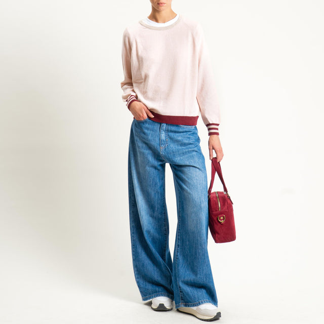 Zeroassoluto-Maglia misto cashmere - casha/cipria/vino