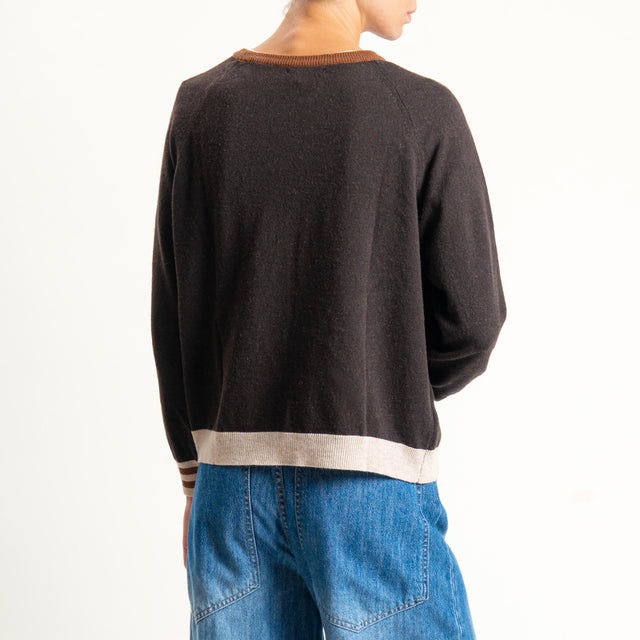 Zeroassoluto-Maglia misto cashmere - cioccolato/moro/casha
