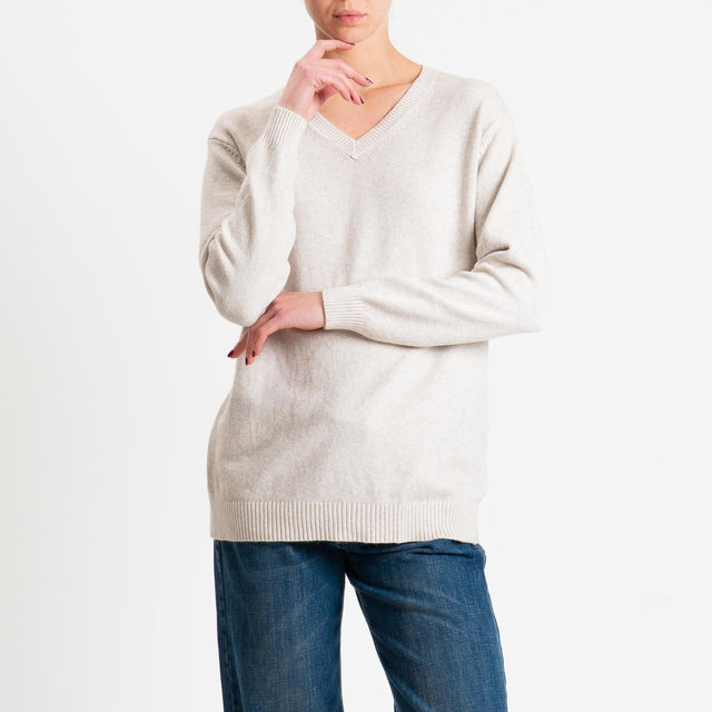 Zeroassoluto-Maglia scollo v regular fit - cacha