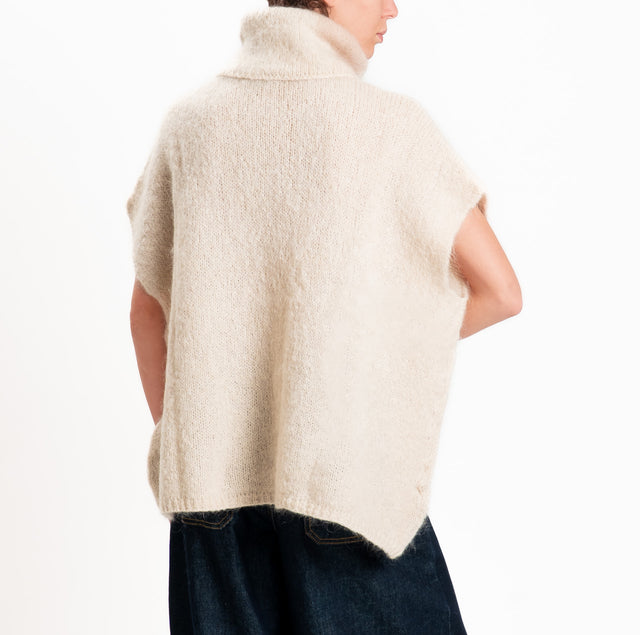 Zeroassoluto-Maglia KID MOHAIR collo ad anello- nude