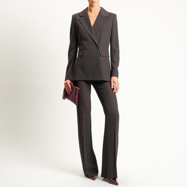 Zeroassoluto-Pantalone bootcut tessuto fluido - moro