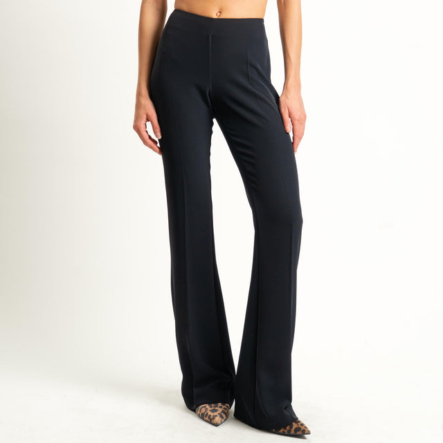 Zeroassoluto-Pantalone bootcut tessuto fluido - nero
