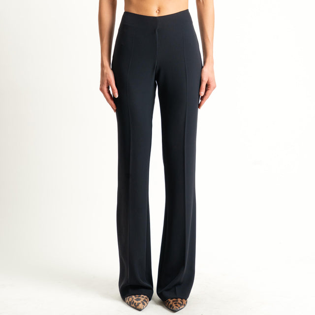Zeroassoluto-Pantalone bootcut tessuto fluido - nero