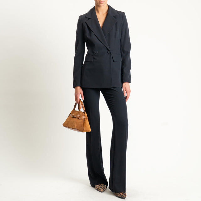Zeroassoluto-Pantalone bootcut tessuto fluido - nero