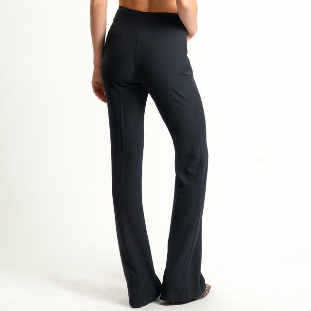 Zeroassoluto-Pantalone bootcut tessuto fluido - nero