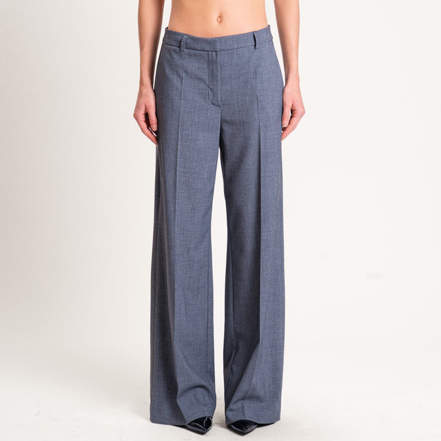 Zeroassoluto-Pantalone straight elasticizzato - grigio melange