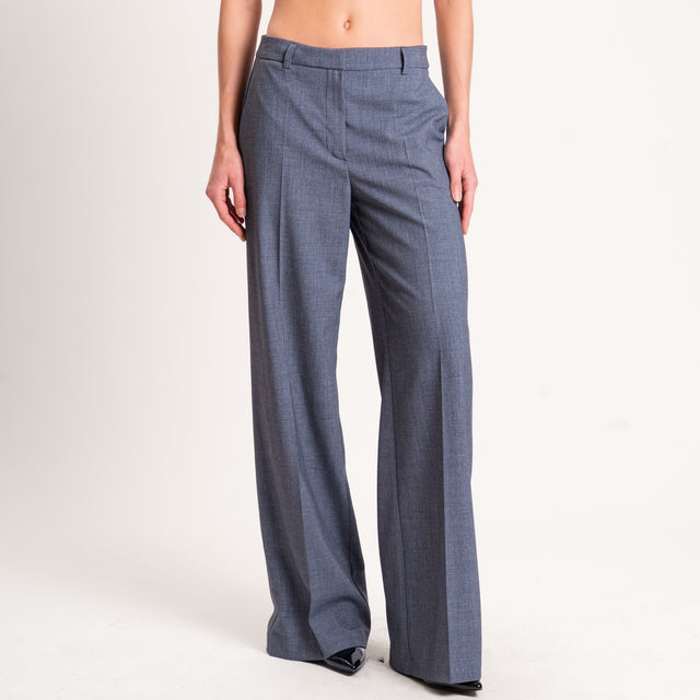 Zeroassoluto-Pantalone straight elasticizzato - grigio melange